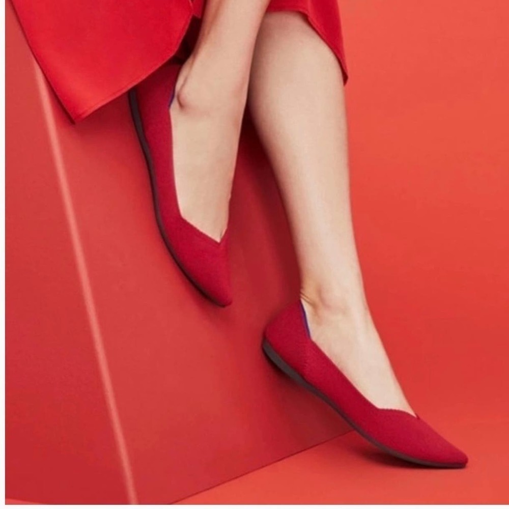 Rothy's The Point Ballet Flat Slip-On Lightweight Red Size W10.5 NWOB